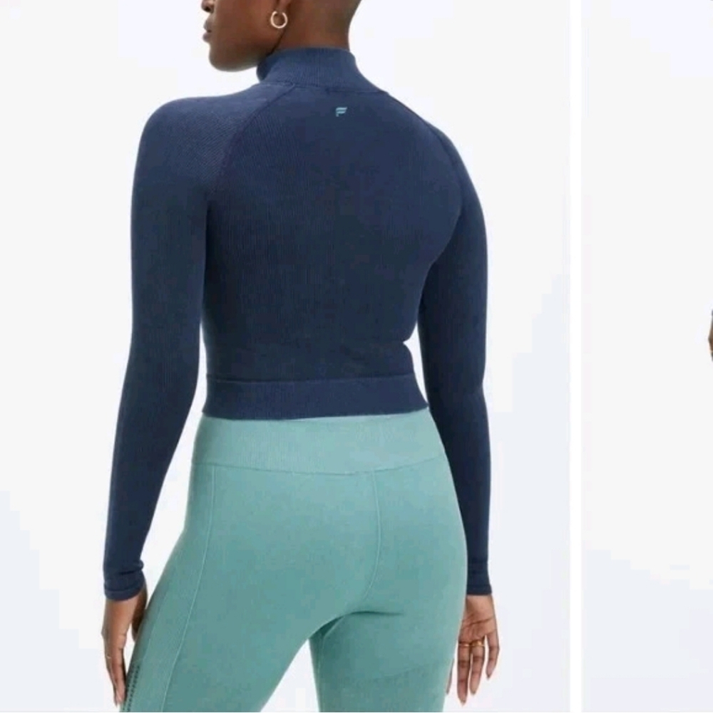 Fabletics Cropped Seamless Zip Up Jacket Washed N… - image 2